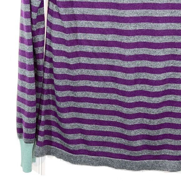Lux Pullover Sweater Women Medium Purple And Gray Long Sleeve Preppycore Classic - Picture 10 of 11